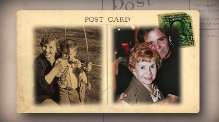 Jim Wilson postcard with Mom